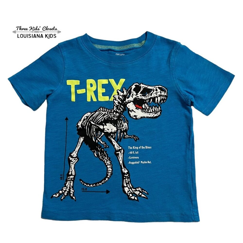 Carter's 2T T-Rex Dinosaur Skeleton Shirt